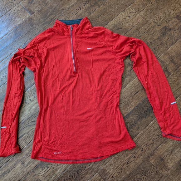 Nike Tops - Ladies Nike Dri-fot 1/4 Zip Long Sleeve Pullover Lightweight Layer Shirt Size M